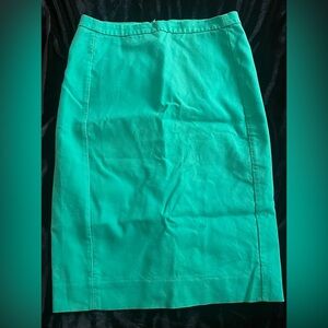 J. Crew Green Midi Pencil Skirt for Casual Office Wear